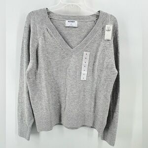 Old Navy sz Small Gray V-Neck Pullover So Soft Sweater new Minimalist Career